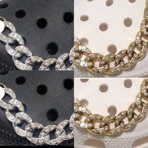 Crocs silver gold chain charms 2 set